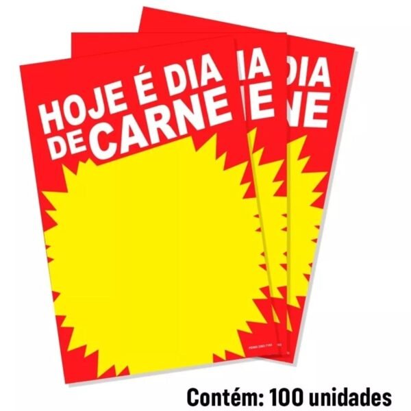 Cartaz Hoje é Dia De Carne 21x30 Cm