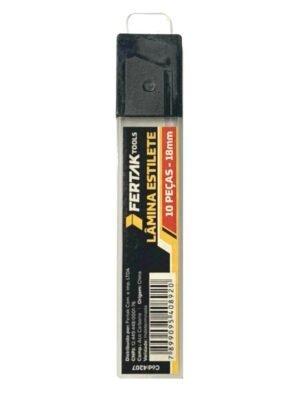 Lâmina Para Estilete Fertak Tools 10 Peças - 18mm