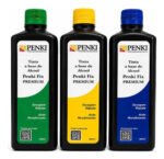 3 Tubos De Tintas Para Cartaz Penki Premium 500 ML Amarelo Verde e Azul